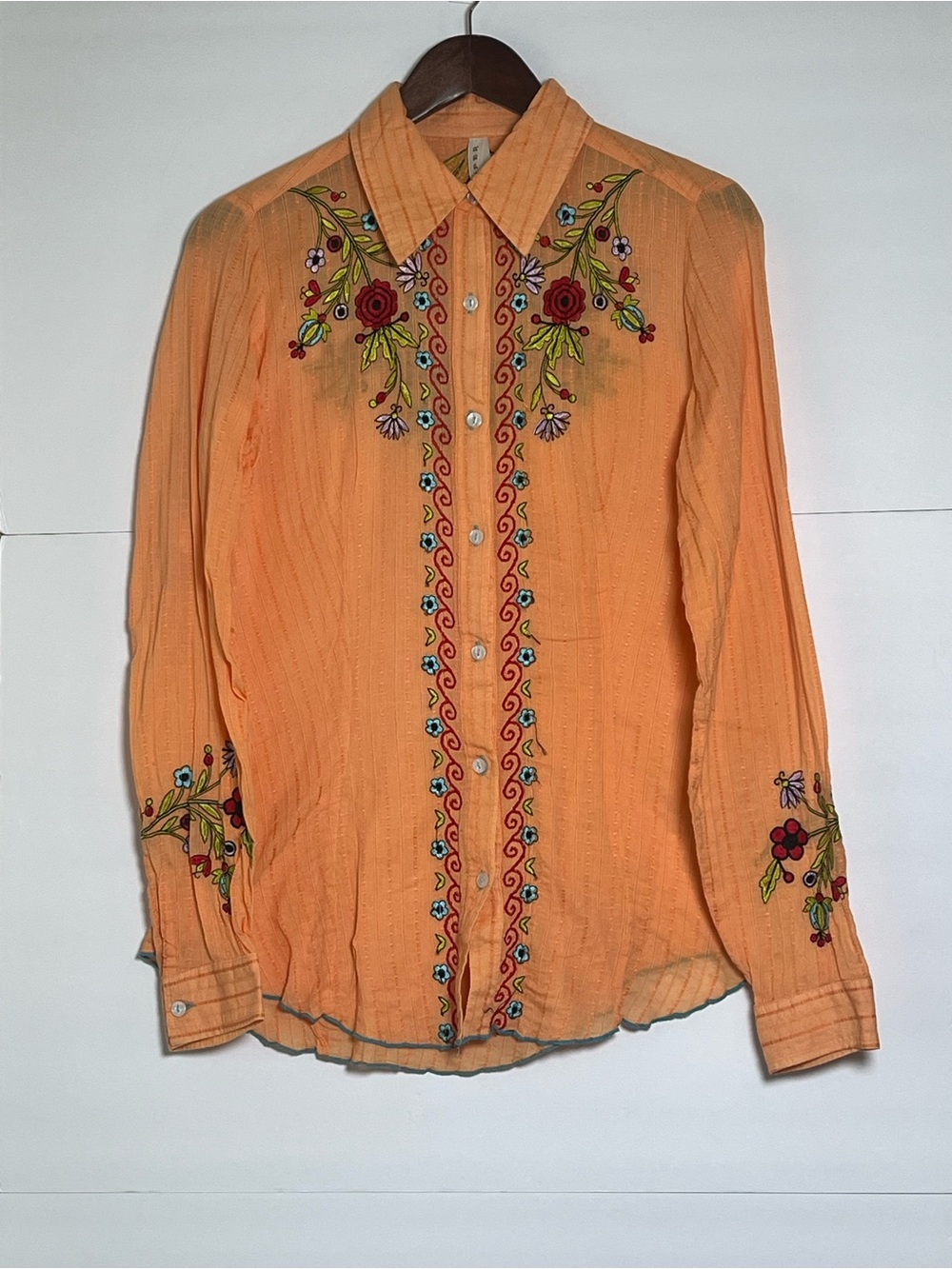 Vintage Roper Embroidered Western Shirt 100% Cotton Boho Medium - Picture 3 of 14